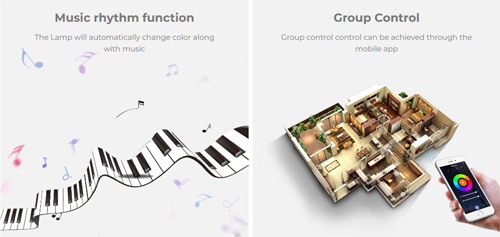 LED WLAN Controller - Unterstützte Musikrhythmus Funktion und Gruppenkontrolle