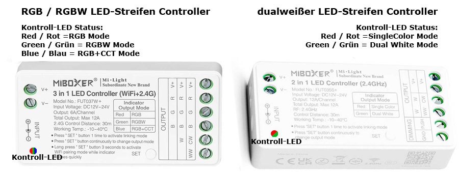 LED-Controller für Dual White und RGB / RGBW - die kompakte Schaltzentrale für ihre LED-Streifen