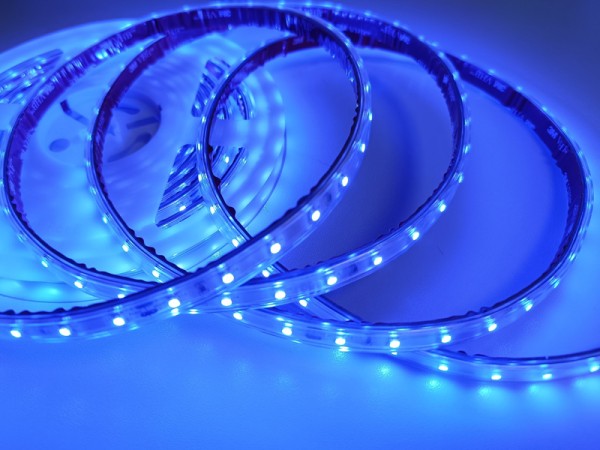 LED-Streifen in PVC-Hülle, 60LEDs/m, 5m Rolle, blau 24V